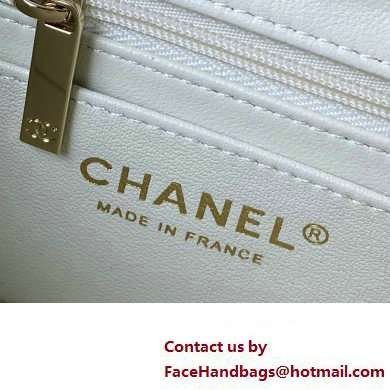 Chanel Quilted Shiny Calfskin  &  Gold-Tone Metal box Bag AS4471 White 2023